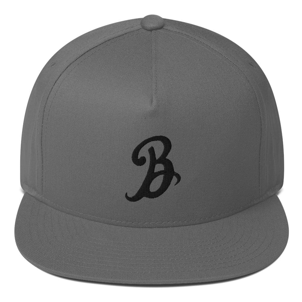 Flat Bill Cap with black B Logo