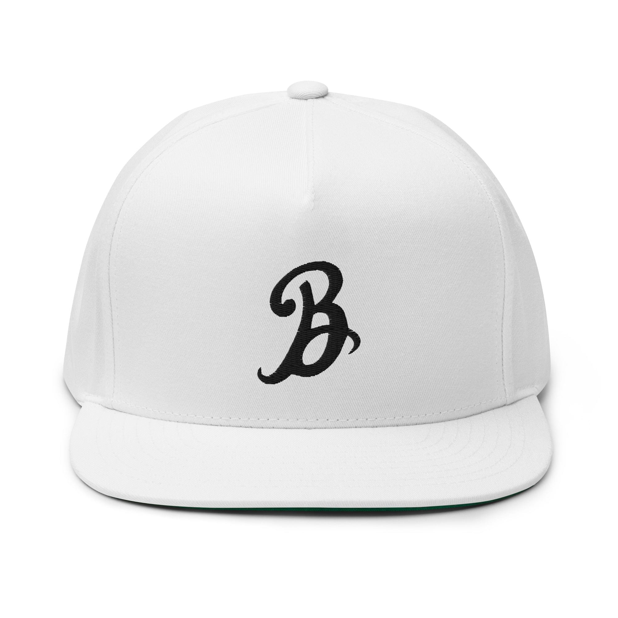 Flat Bill Cap with black B Logo