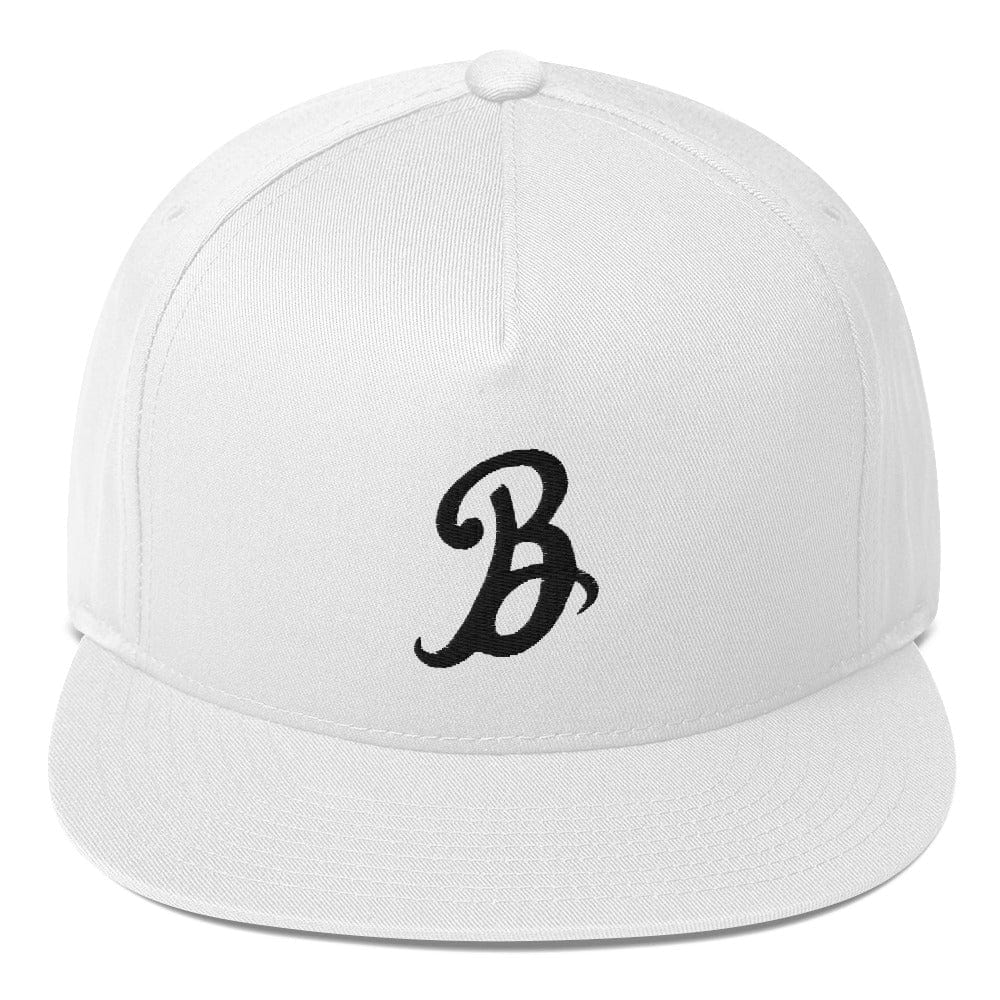 Flat Bill Cap with black B Logo